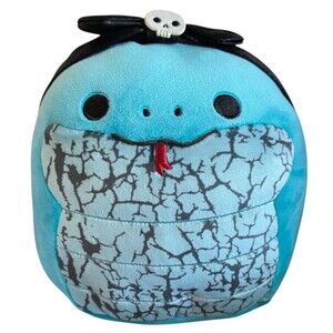 Squishmallows Amity the Sea Snake Teal Skull Bow 7 inch Plush S7 2024 NWT